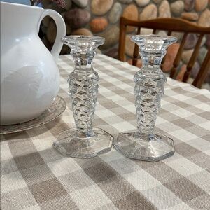 Elegant Clear Glass Candle Holders